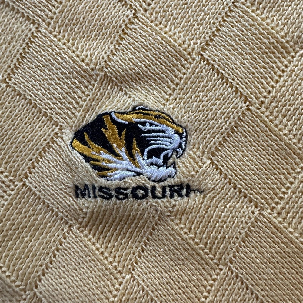 Vintage Missouri Tigers Robert Trent Jones Diamond Knit Golf Sweater Mens XL - Picture 4 of 9